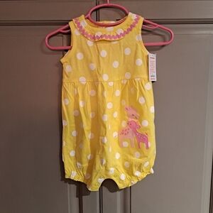 Carter's yellow romper 9 months New